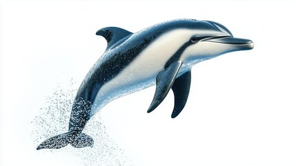 Dolphin leaps joyfully in clear water showcasing agility, beauty, and marine life at play