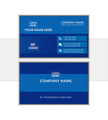 Blue & Nevy Blue color modern creative business card, simple clean template vector design, rectangle size. 
