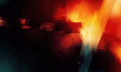 Obraz premium Fiery Abstract Forms Red, Orange and Black, Art , Texture