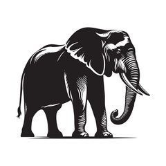 Elegant Shadows of the Wild: A Stunning Collection of African Elephant Vector Silhouettes Celebrating Strength, Grace, and the Iconic Presence of Africa’s Gentle Giants in Design