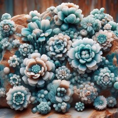 Delicate flower like formations of amazonite