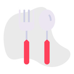 Fork and Spoon single icon vector illustration