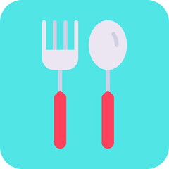 Fork and Spoon single icon vector illustration