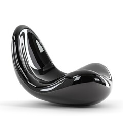 Sleek, abstract lounge chair with flowing lines.