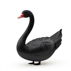 Obraz premium Black swan figurine, detailed profile view.