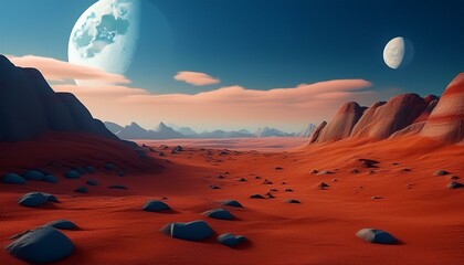 moon over the mountains