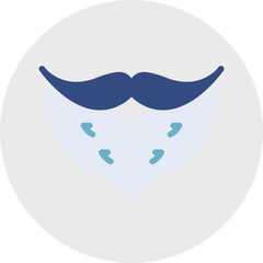 Beard and Moustache II single vector icon illustration