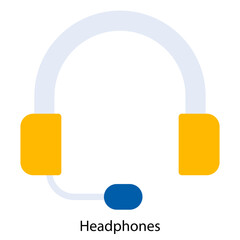 Headphones single vector icon illustration