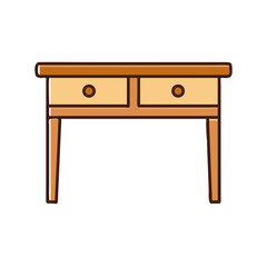 Two Drawer Writing Desk with Legs Icon Design