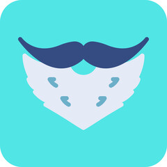 Beard and Moustache II single vector icon illustration