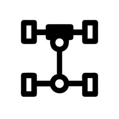 Vehicle Drivetrain with Axles Icon Design