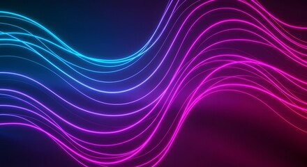 Obraz premium Big Neon Wave Background – Futuristic Glowing Abstract Design