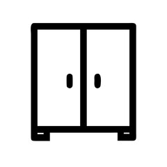 Wardrobe with Central Door Division Icon Design