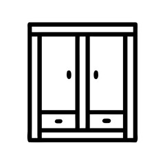 Wardrobe with Central Door Division Icon Design