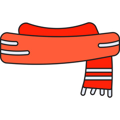 Warm Scarf single vector icon illustration