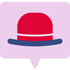 Hat I single vector icon illustration