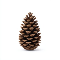 Pinecone close up studio shot isolated on white background