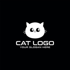 cat pet animal store logo design vector