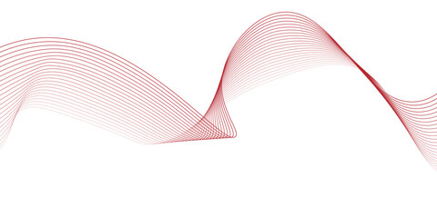 Vector abstract red background with dynamic red waves, lines and particles.