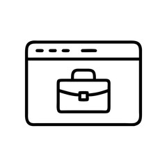 Webpage with Portfolio Briefcase Icon Design
