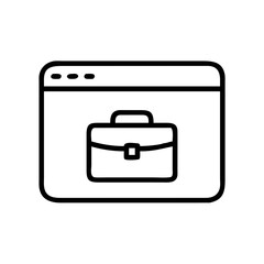 Webpage with Portfolio Briefcase Icon Design