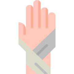 Bandaged Hand single vector icon illustration