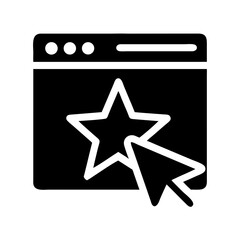 Webpage with Star and Pointer Icon Design