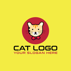 cat pet animal store logo design vector