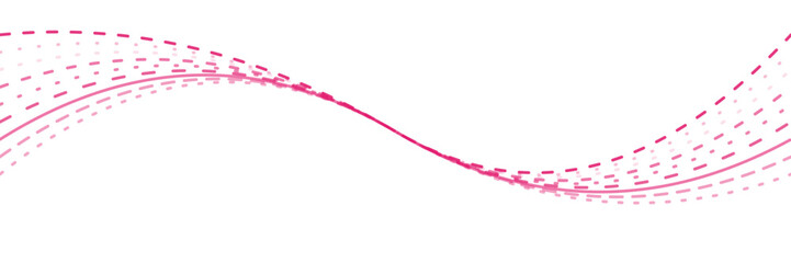 A soft, wavy line in pink tones with dotted accents, creating a fluid and elegant design on a white background.