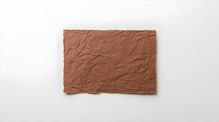 Textured Brown Paper Sheet On White Background