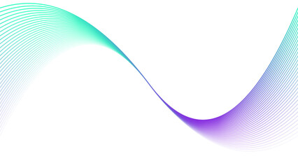Abstract wave design featuring gradient colors from teal to purple against a white background, creating a smooth, flowing effect.
