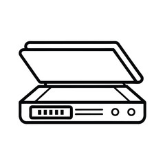 Scanner Outline on White Background
