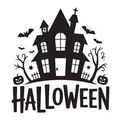 vector illustration of a halloween house
