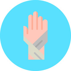 Bandaged Hand single vector icon illustration