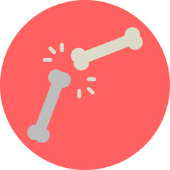Bone single vector icon illustration