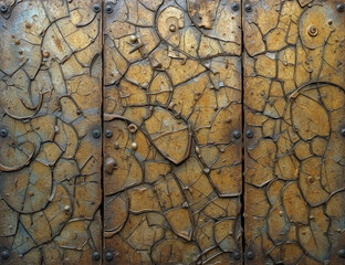 Metal background. Pattern for wallpapers, covers, wall decorations. Oil paint