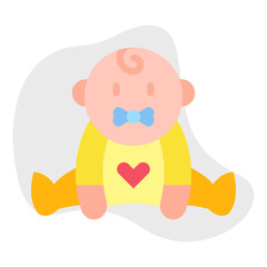 Baby single vector icon illustration