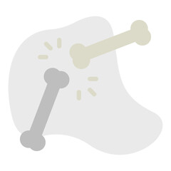 Bone single vector icon illustration