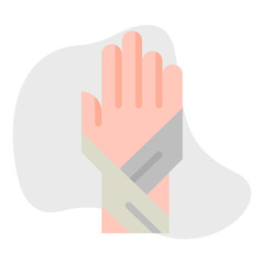 Bandaged Hand single vector icon illustration