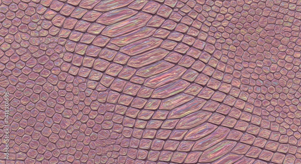 Poster iridescent reptile skin texture - close-up texture of iridescent reptile skin, showing detailed scal