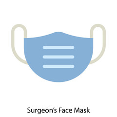 Surgeon's Face Mask single vector icon illustration