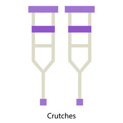 Crutches single vector icon illustration