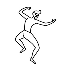 Minimalistic Vector Art Of A Dancing Man With Outline Style For Creative And Playful Design