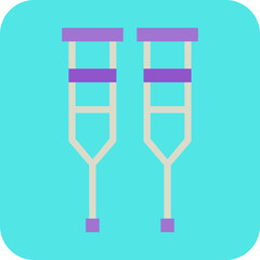 Crutches single vector icon illustration