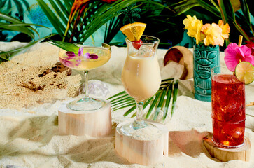 cocktails, dessert, island, sand, tropical, sunny