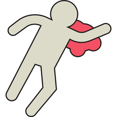 Deadbody Print single vector icon illustration