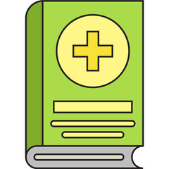 Obraz premium Medical Book single vector icon illustration