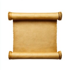 Antique scroll parchment isolated on white background