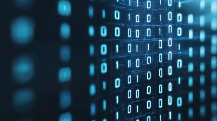 Digital data flow cyber chaos in a virtual environment binary code background high-quality imagery