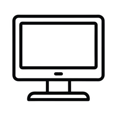 Monitor Outline on White Background